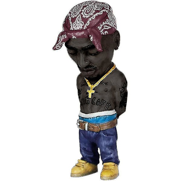 Handgjord Legend Minnesmärke Staty Skulpturer Modell Harts Prydnader Skrivbord Heminredning Present Tupac Red