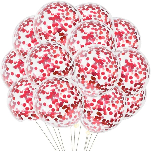 100 stycken Röda konfettiballonger Latexkonfettiballonger Röda festballonger för födelsedagsfest Bröllopsförlovningsår Baby shower examen C
