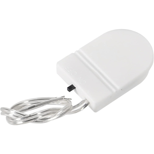 10 stk. CR2032 batteriholder 1x 3V myntholder batteriholder etui med ledning PÅ/AV-bryter (hvit)