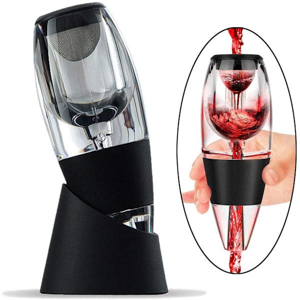Deluxe Karaffel til Vin - Vindekanter - Sort