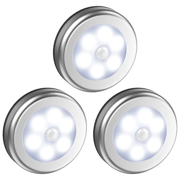 LED-spotlights med bevægelsessensor natlys 3-pak Sølv Sølv