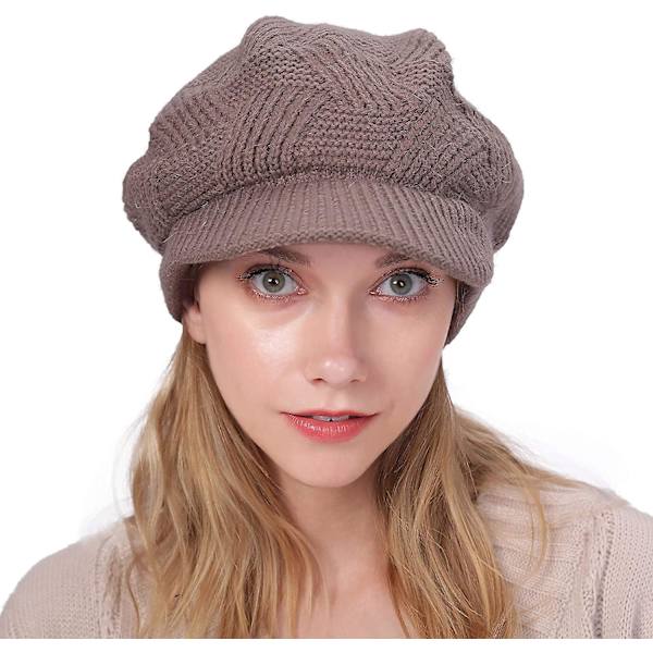 Naisten talvinen lämmin hattu virkattu slouchy beanie neulotut hatut lipalla