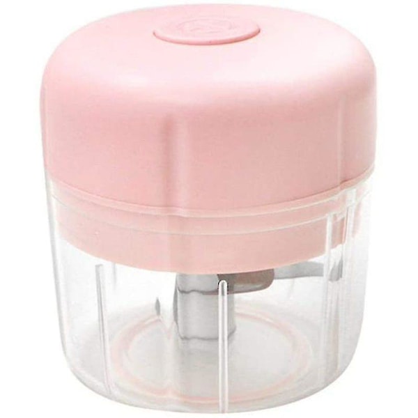 250ml Mini Matberedare, Mini Elektrisk Hackare, Portabel Elektrisk Matberedare, USB-Laddning Grönsaksmixer Med 3 Blad, S Kompatibel pink