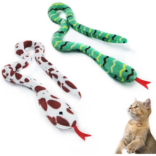 Kattemynte for leketøy-realistisk plysj katteleker Simulering Snake Interactive Morsomt, interaktivt mykt plysjleketøy for pusjakt og tannrens