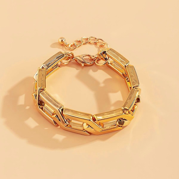 Shixin Hip Hop Overdrevet Tyk Led Kæde Armbånd Til Kvinder Ccb Materiale Store Brede Armbånd Mode Hånd Kæder Smykker S04-1