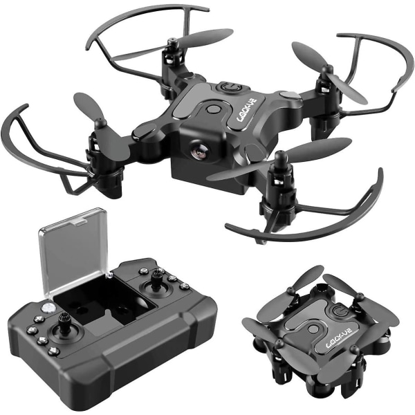 Sammenleggbar minidrone for barneleker,v2 Nano Pocket Rc Quadcopter for nybegynnere Gave, med 3 batterier, høyde Hold, Hodeløs modus, 3d Flips, One Key Retu