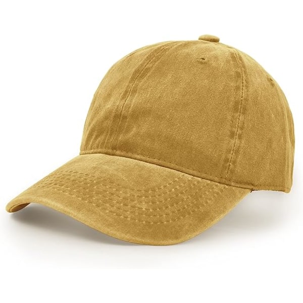 Baseball- cap, puuvillainen säädettävä urheilullinen ulkoilu cap Unisex Hip Hop Casual Hat Snapback Cap(keltainen)