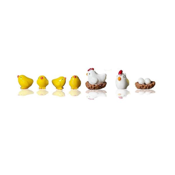 7 STK/Sæt Søde 3D Kylling Hul Sko Charms DIY Matchende Sko Dekoration, Manuelt Sko Tilbehør Sødt