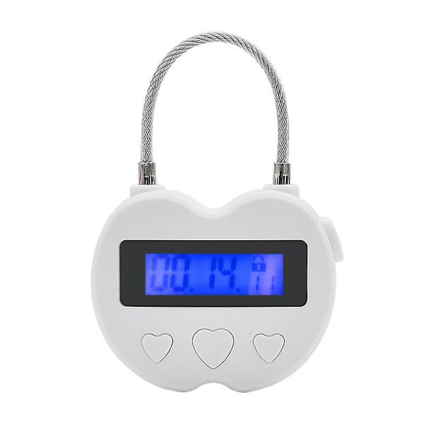 Smart tidslås LCD-display tidslås multifunktionel elektronisk timer, vandtæt USB genopladelig midlertidig timer hængelås