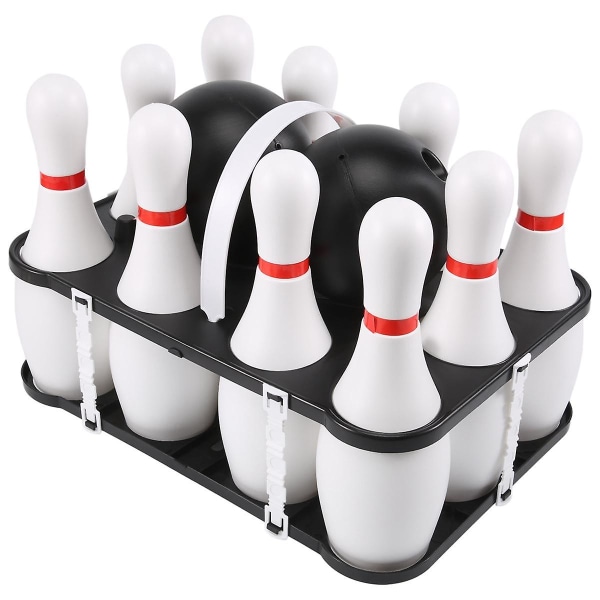 1 sæt bowlingsæt til børn og voksne 2 bolde med 10 kegler til familie børn og voksne baggårdskegle