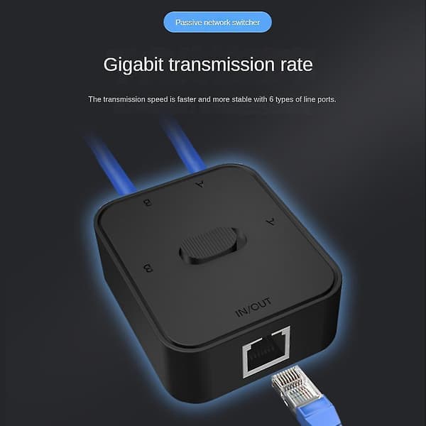 2 Port Gigabit Netværk Switch Rj45 Switch Netværk Splitter Kabel Forlænger Vælger Gratis 2 Vejs Adapter