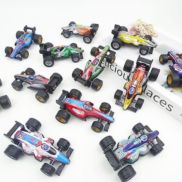 12 kpl Lasten Kilpa-auto Lelu Vedettävä Formula 1 Kilpa-auto Malli Metallirunko Kumirenkaat Painevalettu Ajoneuvokoriste Taaperoille Pojille Syntymäpäivälahja