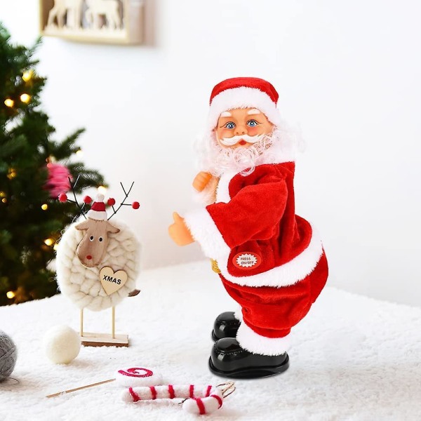 Elektrisk swing Hip Santa, musikalsk Santa Legetøj Batteridrevet sang- og dansende julemandslegetøj Perfekt