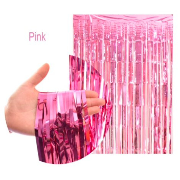Glittergardin, dørgardin - 2m*1m - Rose Red