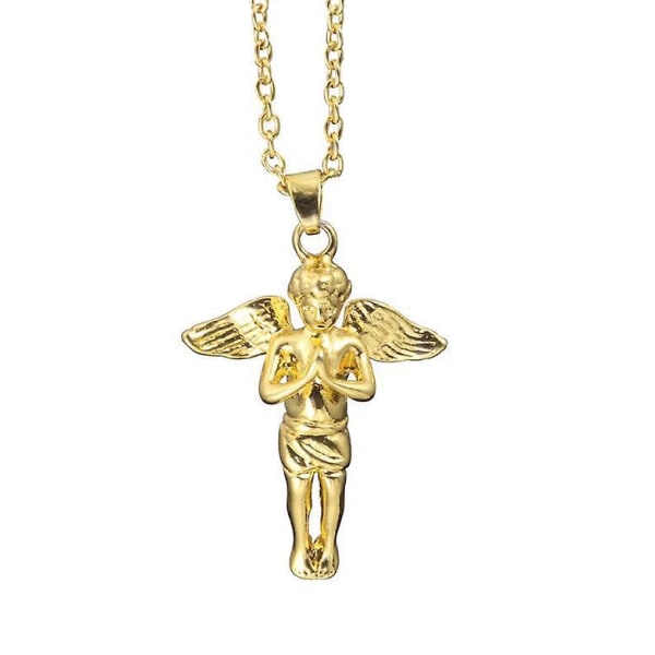 Fashion Personality Angel Wings Pendant Hip Hop mænds halskæde, 1 stk, gylden