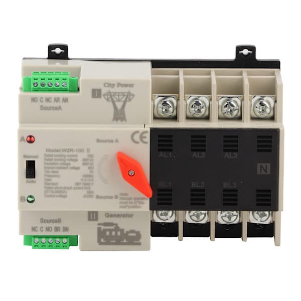 W2R-100 Dobbel strømforsyning Automatisk overføringsbryter 4P 100A Strømbryter