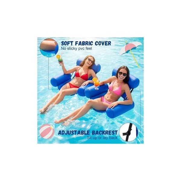 Oppustelig pool-liggestol - Sæt med 2 til voksne - Flydende - Ideel til sommer, strand, sø og familiefester