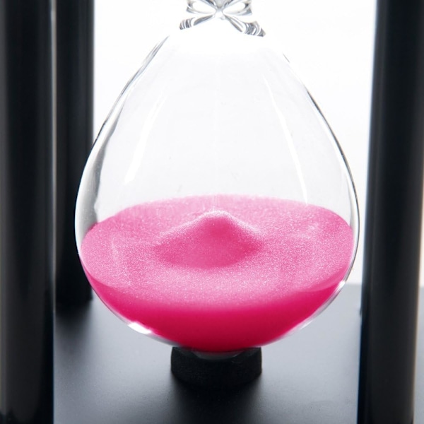 Timglas Sand Timer Timglas med Sand Dekoration Sandklocka Klocka för Rum Födelsedag Te Kaffe Bord Bokhylla Skola Spel Prydnad Trä Pink 60 Min