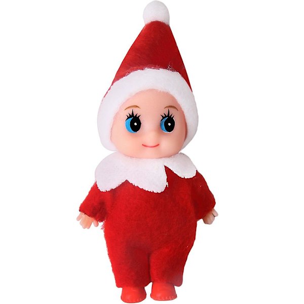 Julgran Lättja Baby Elf Docka Filt Ornament På Hyllan Jultomte Leksak Barn Present 2.5in Red