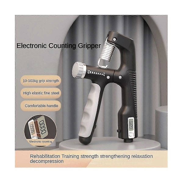 10-100kg Justerbar Elektronisk Handgrepp Styrketräning Tung Gripper Fitness Muskelträning Hand S