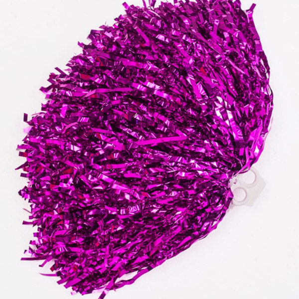 2-pack fluffiga cheerleader-pompoms i ultra glänsande metallisk folie - cheerleader-pampoms med plasthandske