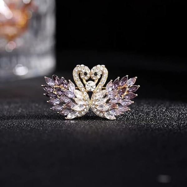 Kukka Nauha Rintaneula, Vintage Elegantti Ainutlaatuinen Kristalli Rintaneula, Muoti Timantti Rintaneula, Pin Merkit, Tarvikkeet , Timantti Kukkakimppu(Keltainen Joutsen)