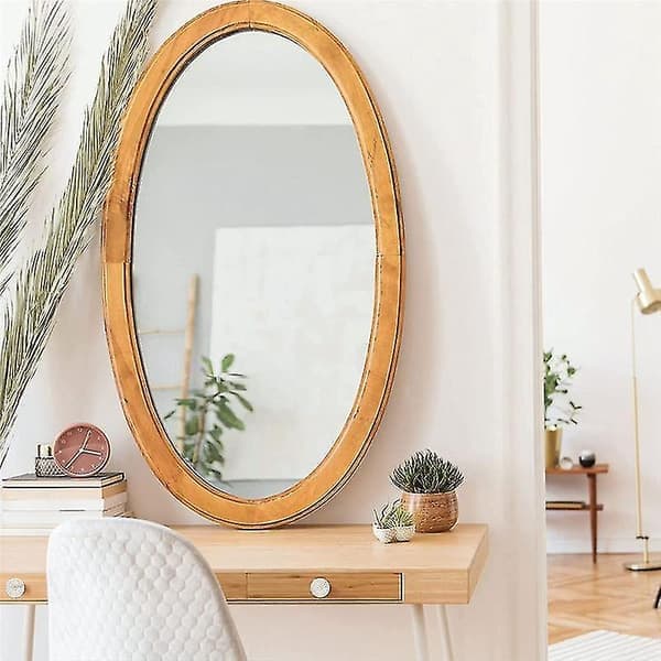 8 stk. Boho Rattan Kommode Knopper Træ Skuffeknopper Håndlavede Vævede Knopper Trækhåndtag til Skabe