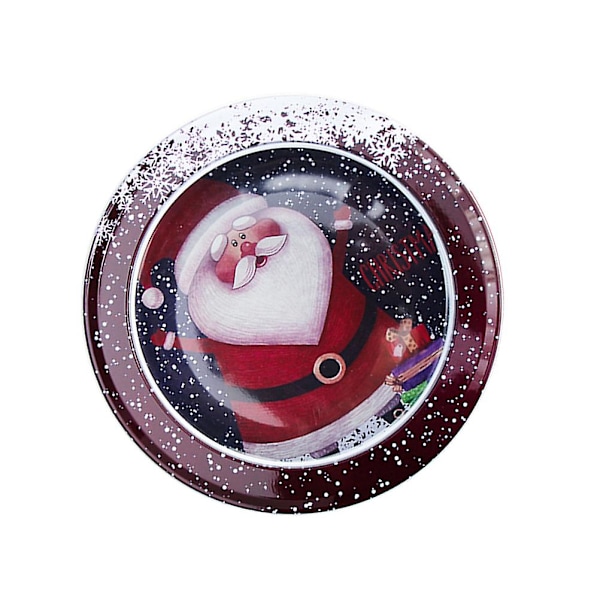 1 stk gjennomsiktig vindu Xmas godteriboks Xmas dekorative kjeksboks Xmas oppbevaringsboks