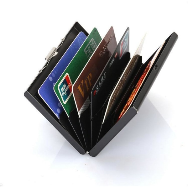 Stainless - Card holder with compartment - Protects RFID - wallet metal Gold