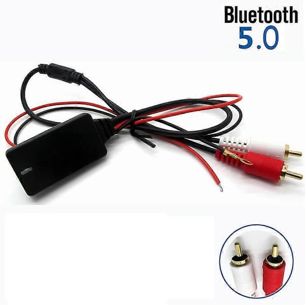 Universal Bluetooth Aux Mottakermodul 2 RCA Kabeladapter Bilradio Stereo Trådløs Lydinngang M