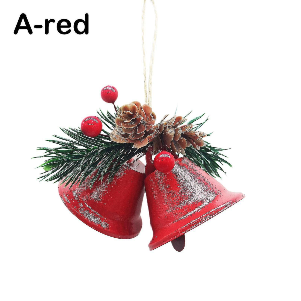 Guld Jingle Bells Järnhänge Hängande julgransprydnader Dekor;(röd)(1st)
