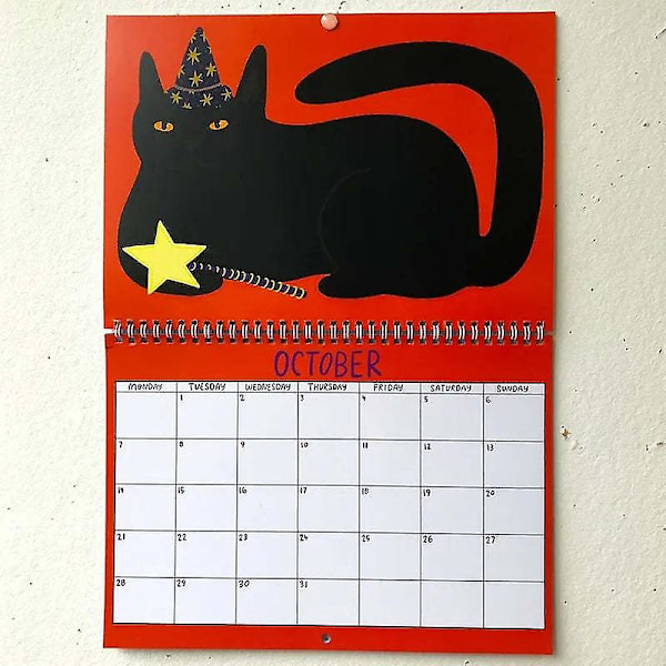 2024 Kalender, 2024 Kitty Kalender, Katt Väggkalender 2024, 12 Månaders Katt Kalender Gåvor För Kattälskare 1Pcs