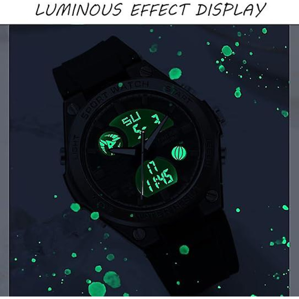 Damklocka Digital Sport Vattentät Klocka Analog Militär Taktisk Klockor Led Bakgrundsbelysning Alarm Stoppur Armbandsur
