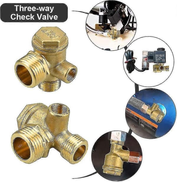 2 stk. Kobber Kompressor Kontraventil 10mm 16mm 20mm Rustfri Kompressor Kontraventil Slidstærk Kompressor Kontraventil Til Tilslutning af Rørfittings