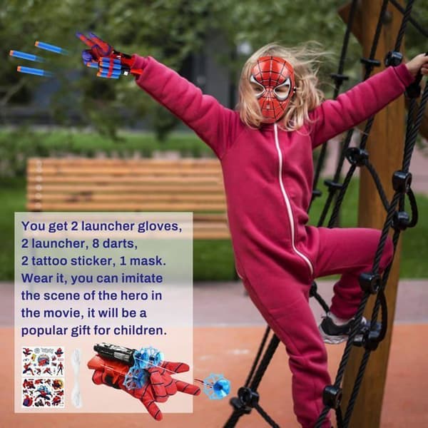 Sett med 2 Spider-Hero Håndleddslansere/Hansker – Superhelt Nett-Skyter Leker