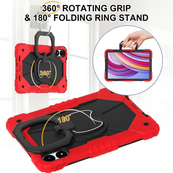 Silikon Hybrid PC-deksel for Xiaomi Redmi Pad Pro 12.1 Red Black