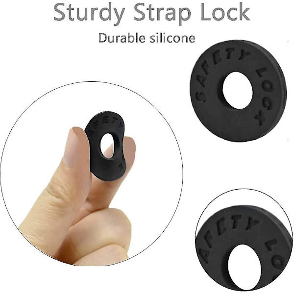 Gitarstroppblokker Gitar Gummigitarstroppblokker Sklisikre Gitarbeskytter Stropplåsbassgitardeler Tilbehør Svart 8stk