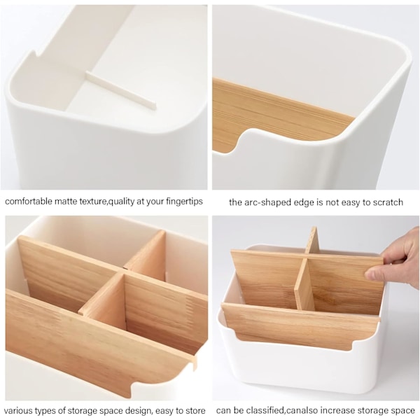 Skrivebordsarrangør Multifunktionel Desktop Tilbehør Opbevaring Plast Fjernbetjening Holder Box til Kontor Hjem Skole