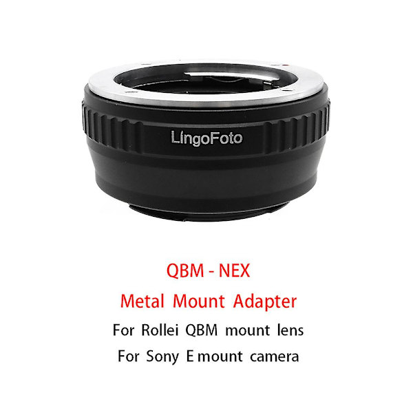 Qbm-nex Metallirunkoinen sovitinrengas Rollei Qbm -kiinnitysobjektiiville Sony E -kiinnityskameraan A7/a7r/a7s/a6000/nex-sarjaan jne.