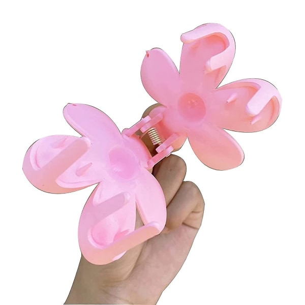 8 st hårklämmor - Akrylblommor i plast - Hårklämmor som inte glider - Hårklämmor för kvinnor (Färgglada)