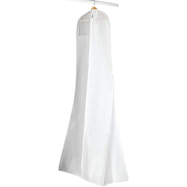 Hængende brudekjole Brudekjole Beklædningsgenstand Cover Opbevaringspose Bære lynlås Støvtæt hvid