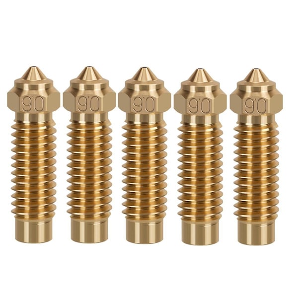 5 st. Brassmunstycke 0,6 mm för Neptune 4Plus/4Max Högtemperaturmunstycke för 1,75 mm PLA/ABS/PETG/TPU/PC/PP/Nylon/