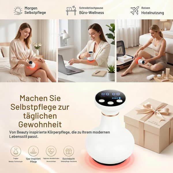 Elektrisk kropsmassager med varmeterapi, massageværktøj til cellulite og rygsmerter (hvid)