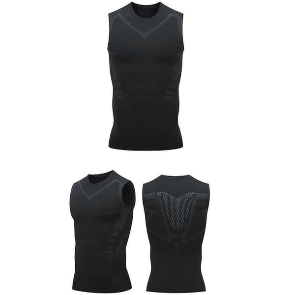 Version Ionic Formende Vest, Ermeløs Formende T-skjorte for Menn White XL