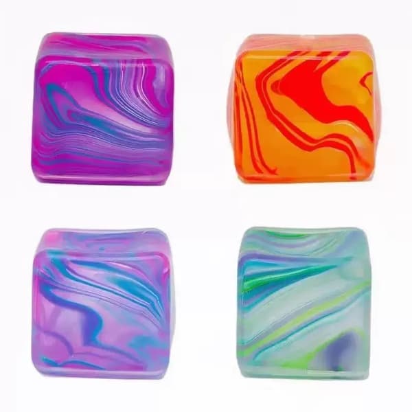 Stressavlastande leksak Nee Doh Dreamy Water Drop Flow Pattern Square Maltose Pinch Mouse Snowflake isbit 5CM rosa Snowflake ice cube 5CM pink