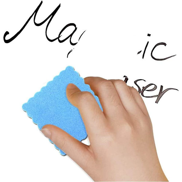 Sæt med 4 whiteboard-svampe, lyseblå, ikke-magnetiske, lille viskelæder, til tør rengøring af dit hvide gulv af markører og penne, flipboard, firkantet, 5x5x2 C