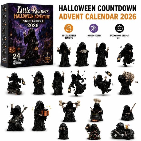 2026 Halloween nedräkningskalender, 3D-dockstil spöke, ljuslåda, spöklik dekor