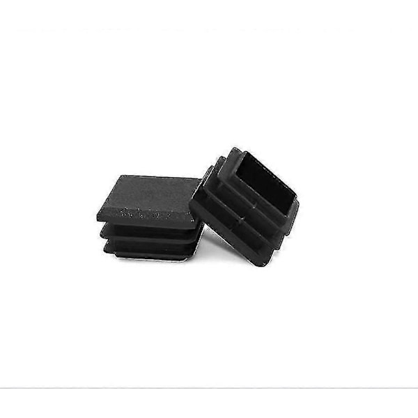 20 stk. 25 x 25 mm klappropper til firkantrør, firkantet sort plastikprop til rør, endestykker