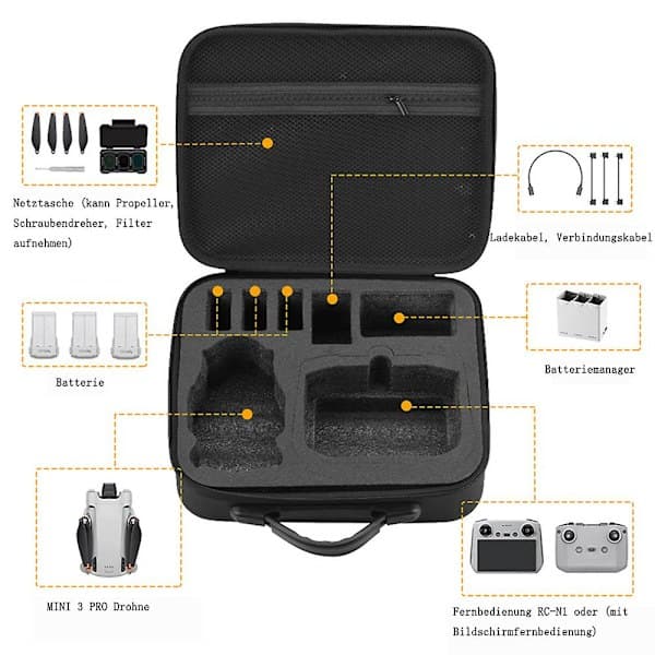 Mini 3 Pro Taske DJI Mini 3 Pro Tilbehør Vandtæt Hård Bæretaske