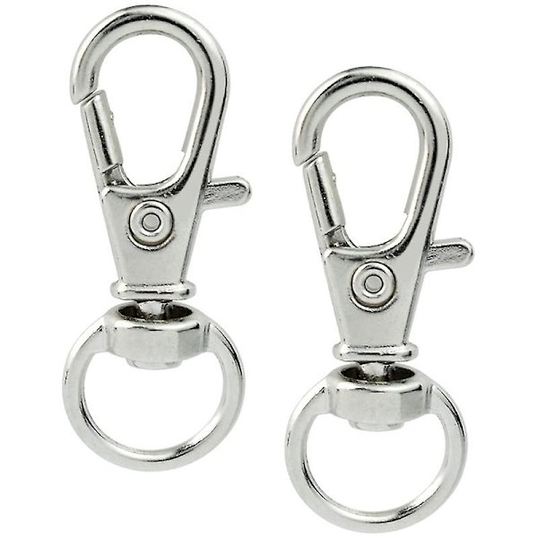 50 stk Swivel Clasps Lanyard Snap Hook, metall Swivel Lanyard Snap Hook Hummerklospenne Sølv